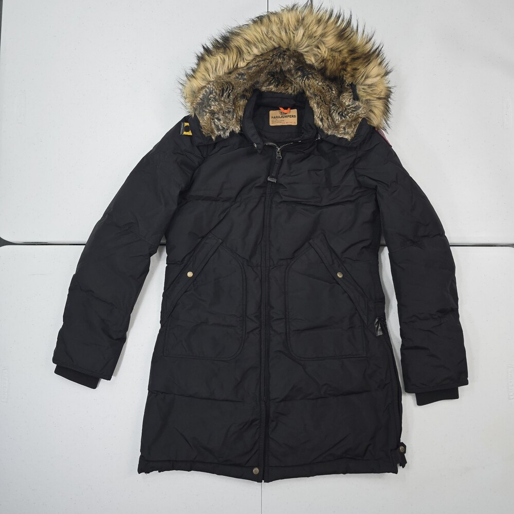 Vintage Parajumpers Masterpiece Series Youth L/Women S Parka Down Jacket Fur Tri